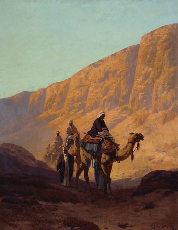 Rudolf Wiegmann Caravan passing through a wadi France oil painting art